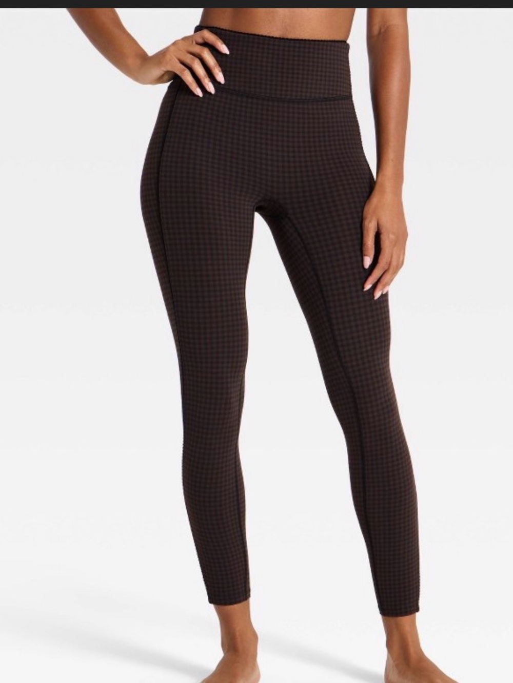 all in motion Black Micro-Check High-Rise Leggings